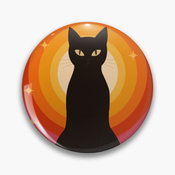 Item preview, Mystical Black Cat in the Retro Sun designed and sold by DesingsTR.