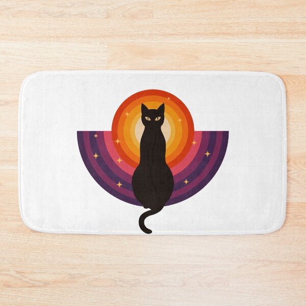 Item preview, Mystical Black Cat in the Retro Sun designed and sold by DesingsTR.