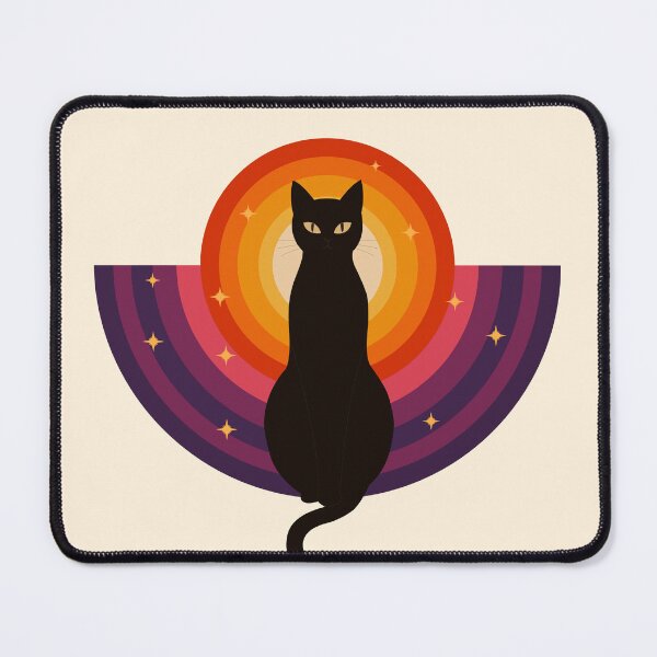 Item preview, Mystical Black Cat in the Retro Sun designed and sold by DesingsTR.