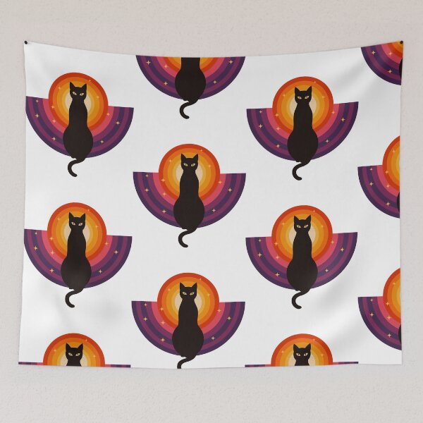 Item preview, Mystical Black Cat in the Retro Sun designed and sold by MewMade.