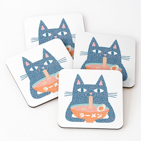 Item preview, Black Cat Loves Ramen designed and sold by YohakuPause.