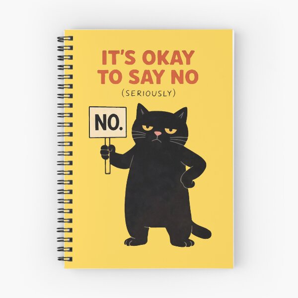 Item preview, Funny Black Cat Says No – “It’s Okay to Say No” Anti-Stress Statement Design designed and sold by Mavriboy.