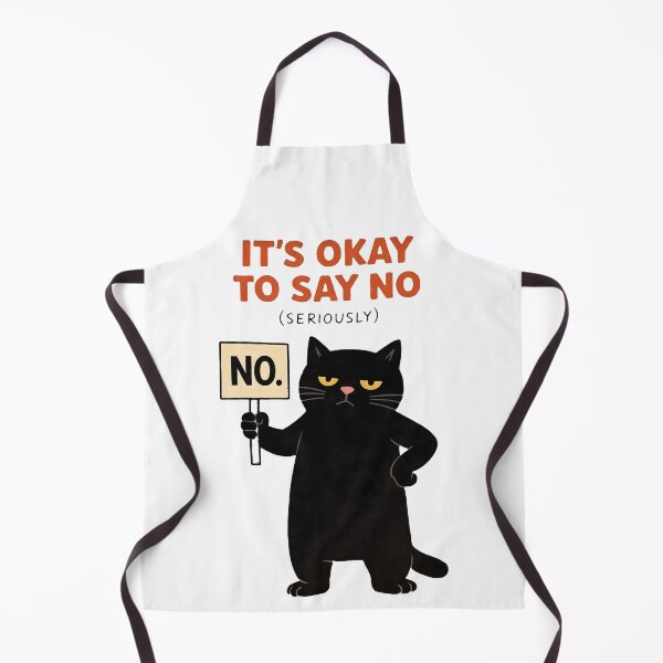 Item preview, Funny Black Cat Says No – “It’s Okay to Say No” Anti-Stress Statement Design designed and sold by Mavriboy.