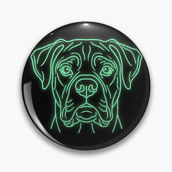 Item preview, Boxer Dog Neon Line Art Ghost Green Glow | Minimalist Pet Art designed and sold by Pfotenfaden.
