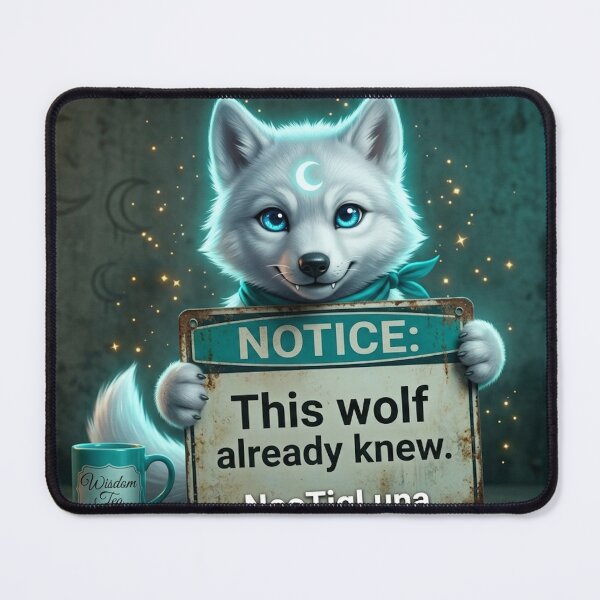Item preview, Funny Wolf Pup Notice Sign — This Wolf Already Knew — NeoTigLuna designed and sold by NeoTigLuna.
