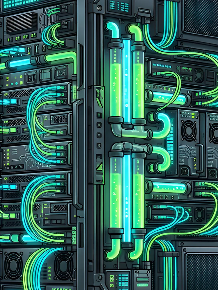Thumbnail 4 of 4, iPhone Case, Futuristic Cyberpunk Server Rack Mainframe Data Capsule Sticker designed and sold by cute stuff too.