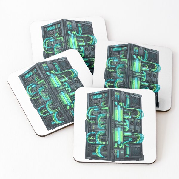 Item preview, Futuristic Cyberpunk Server Rack Mainframe Data Capsule Sticker designed and sold by TechBro67.