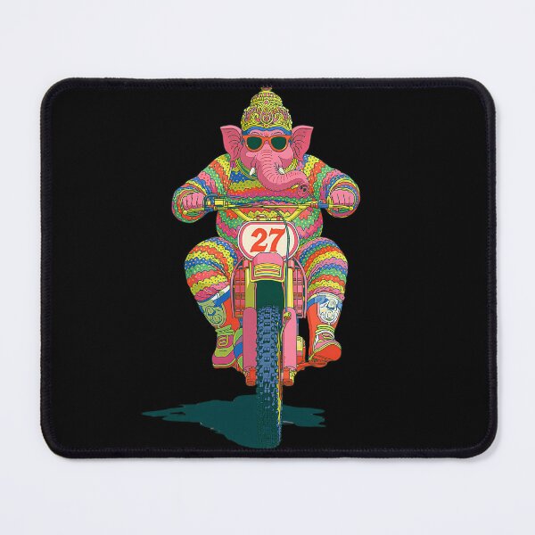 Item preview, Ganesha Riding Dirt Bike Psychedelic Pop Art No 27 designed and sold by PANNARUK THAILAND.