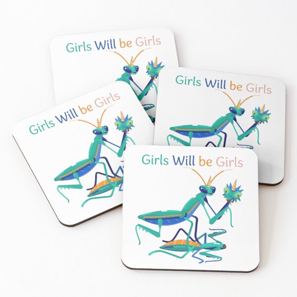 Item preview, Girls Will Be Girls Praying Mantis Dark Humor Entomology Science designed and sold by HumansStuck12.