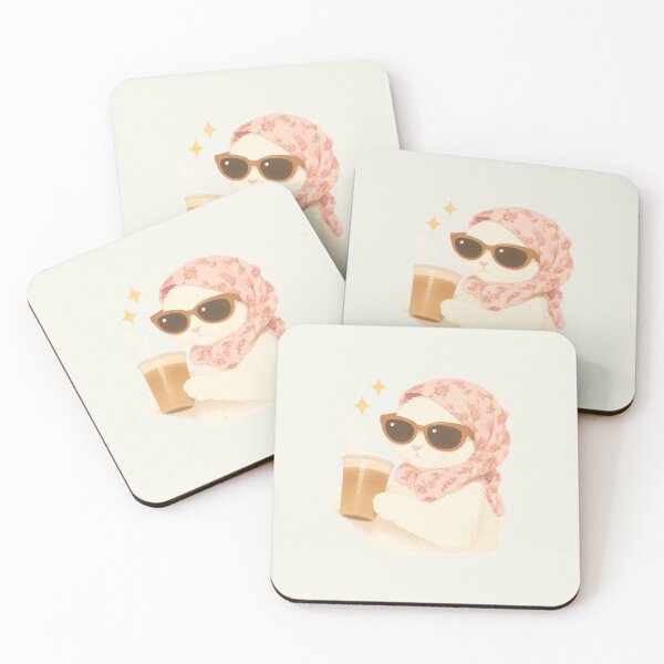 Item preview, Unbothered Cat Coffee Sticker | Funny Cat Meme designed and sold by Mavie Bloom.