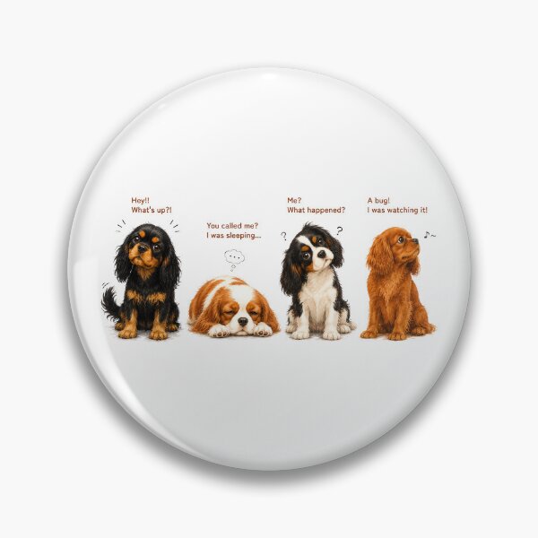 Item preview, Cavalier King Charles Spaniel Funny Puppy Conversation Cute Dog Family designed and sold by SakuraWaStyle.