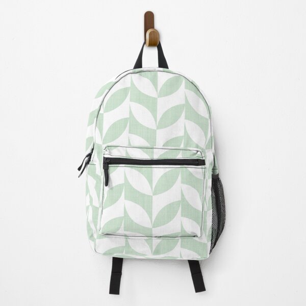 Item preview, Linen Textured Leaves on Stripes Katsura Green designed and sold by Pinkdeer Designs.
