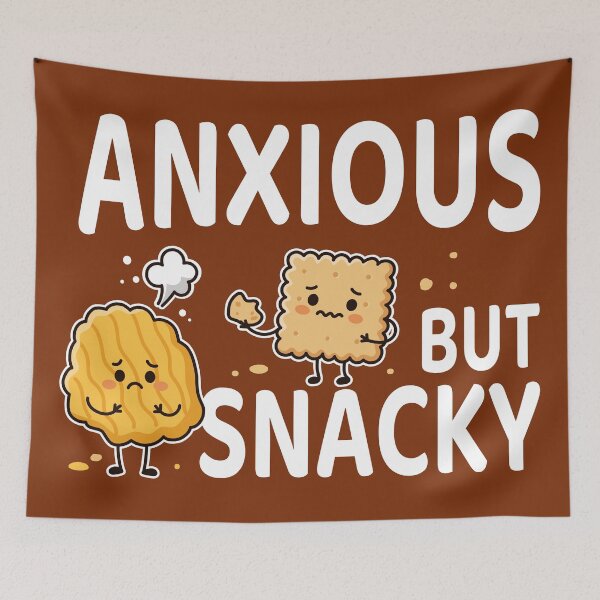 Item preview,  Anxious but Snacky – Funny Snack Design with Chips and Crackers designed and sold by Skryp-art.