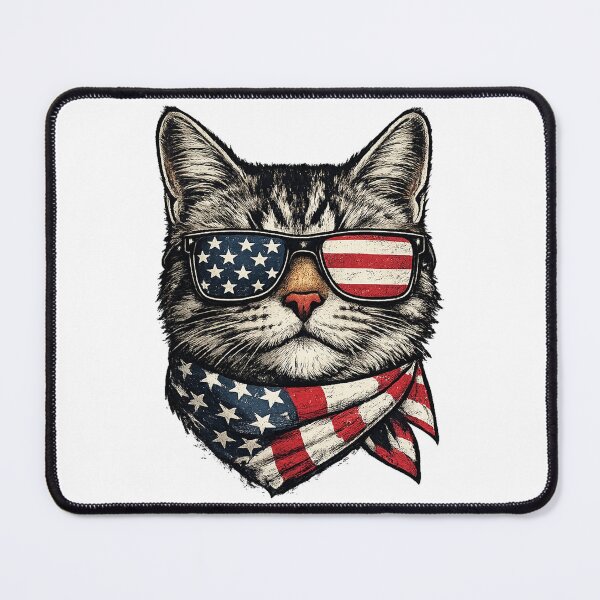 Item preview, Patriotic Cat Flag Sunglasses 4th of July Design designed and sold by DjFreeq.