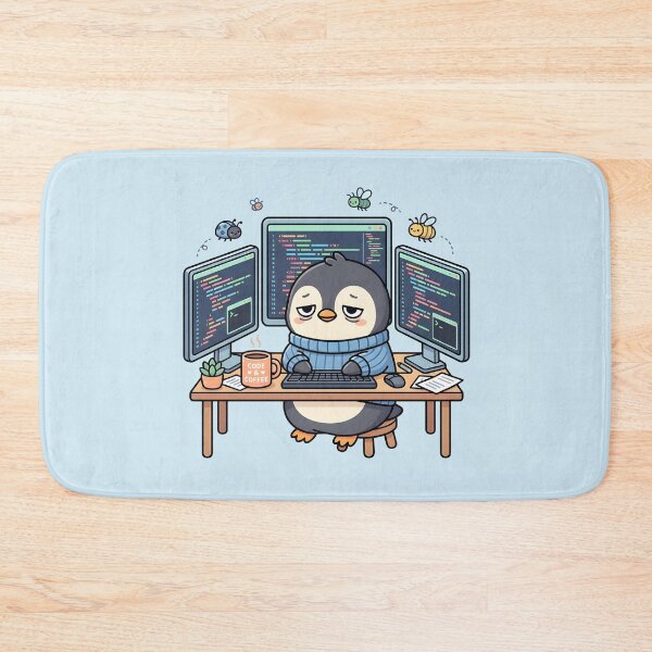 Item preview, Debugging Again Cute Penguin Programmer Cartoon designed and sold by dreephic22.