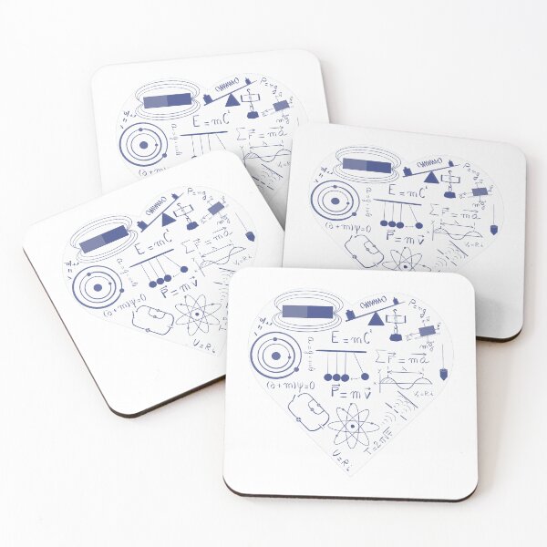 Item preview, Blue & white STEM Physics science heart designed and sold by Anne Londez Studio.