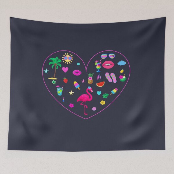 Item preview, Tropical Flamingo Summer Heart designed and sold by Aimetoi.