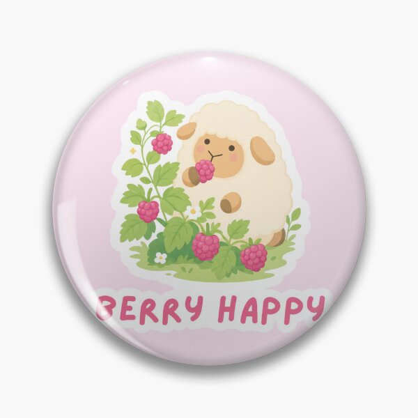 Item preview, Cute Sheep Eating Raspberry Sticker, Kawaii Lamb by Berry Bush designed and sold by Tattyarts.