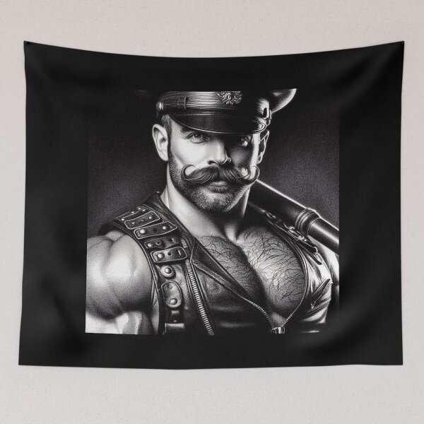 Item preview, Gay Leather Daddy Sir Dom Defiant Currency Tom of Finland Tribute Gay Pride Graphic Design designed and sold by ItsAKinkThing.