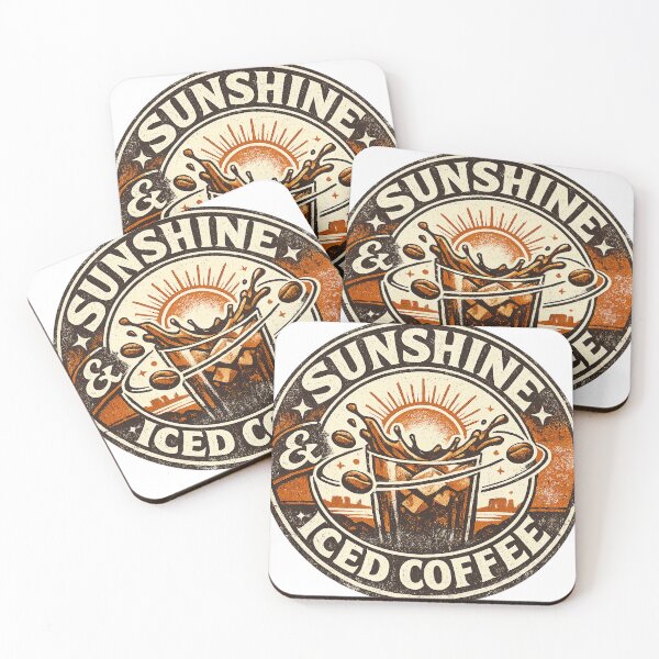 Item preview, Sunshine & Iced Coffee Retro Motel Sign designed and sold by KlyvoraPrints.
