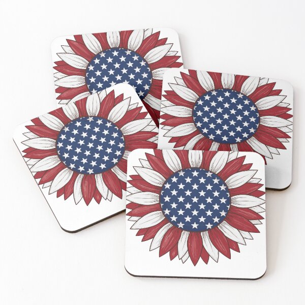Item preview, Patriotic Sunflower USA Flag Floral 4th Of July designed and sold by MrDesing10 ⭐⭐⭐⭐⭐.