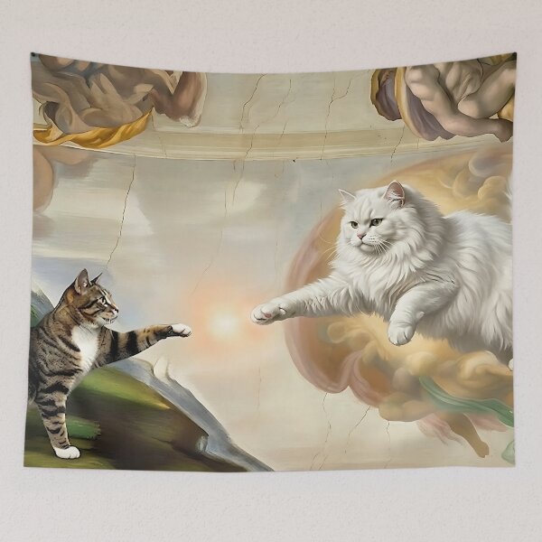 Item preview, Cat Creation of Adam: Michelpurrgelo's Furry Masterpiece designed and sold by ToxicInkArt.