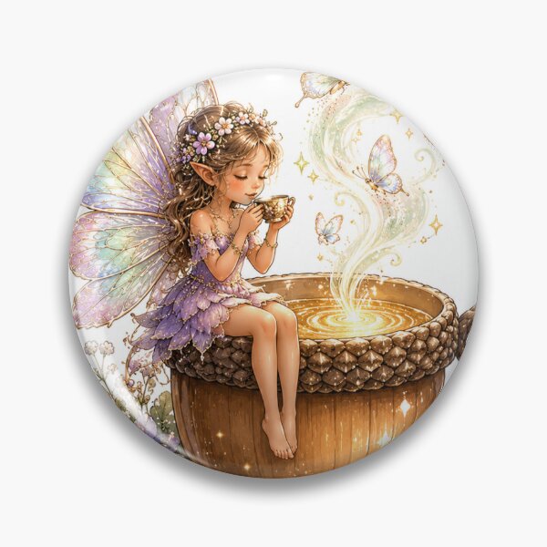 Item preview, Fairy Tea Time – Enchanted Teacup Fairy Sticker designed and sold by InkPixell.