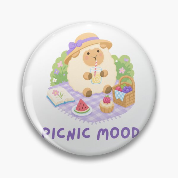 Item preview, Cute Picnic Sheep Sticker, Kawaii Lamb Drinking Juice Summer Design designed and sold by Tattyarts.