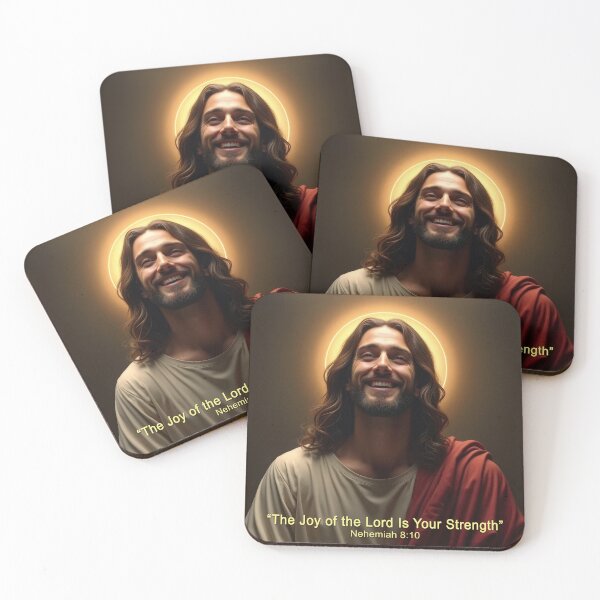 Artikelvorschau, Der lächelnde Jesus mit der Heiligen Schrift entworfen und verkauft von Pastor Reeves Studio.