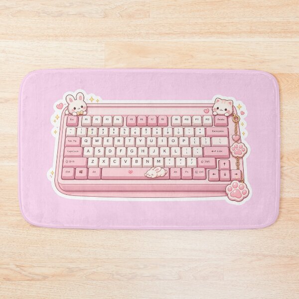 Item preview, Cute Pink Mechanical Keyboard designed and sold by Christiana-Art.
