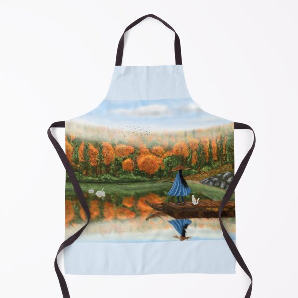 Item preview, Autumn forest, blue sky, all reflected in a lake designed and sold by Witseart.