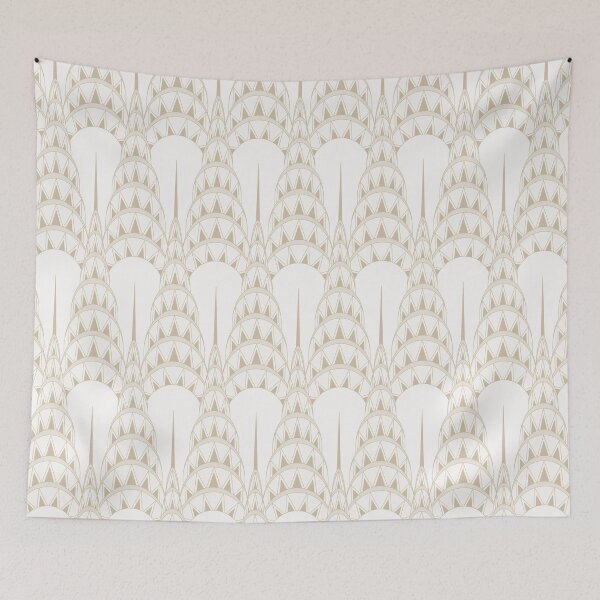 Item preview, Rascadores Chrysler Art Déco Beige designed and sold by Pinkdeer Designs.