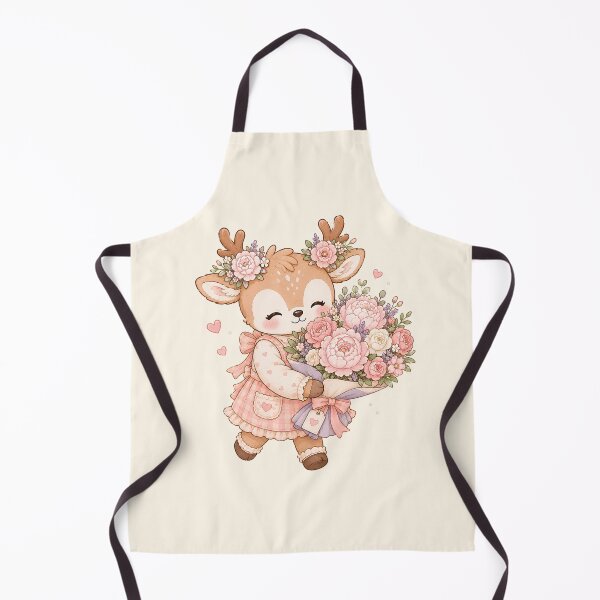Item preview, Cute Floral Reindeer with Bouquet | Kawaii Cottagecore Deer Holding Flowers designed and sold by looplandger.