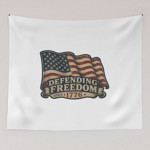 Item preview, Defending Freedom Since 1776 Patriotic American Flag Shirt designed and sold by BeardWave.
