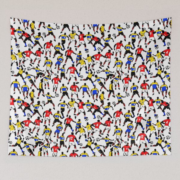 Item preview, Seamless Cartoon Football Nations Pattern designed and sold by krazzyremo.