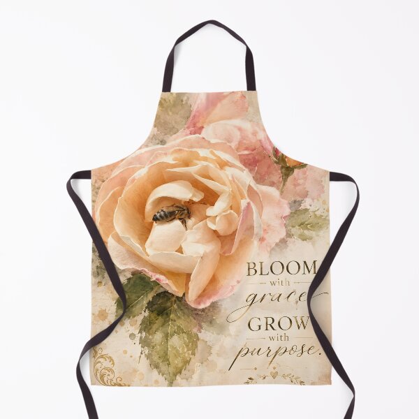 Item preview, Bloom with Grace Grow with Purpose – Vintage Rose Inspirational Watercolor designed and sold by Violafleurviolett.