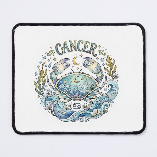 Item preview, Vintage Cancer Zodiac Crab Watercolor Art designed and sold by Zodiac Celestial Art.
