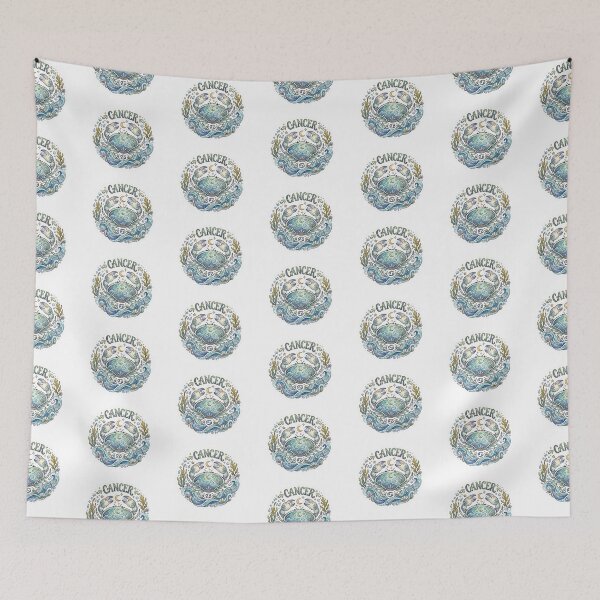 Item preview, Vintage Cancer Zodiac Crab Watercolor Art designed and sold by Zodiac Celestial Art.