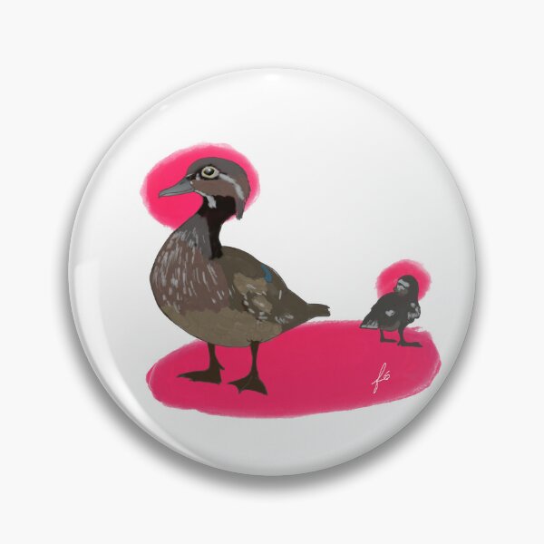 Item preview, Wood duck with a duckling designed and sold by mousse-tache.