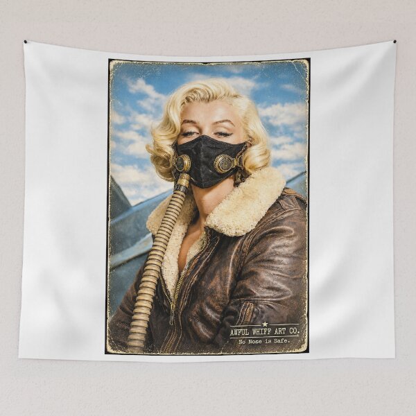 Item preview, Marilyn Monroe Pilot Jacket Reaction Art | Funny Hollywood Icon Parody Wall Art & Apparel designed and sold by Awful Whiff Art Co.