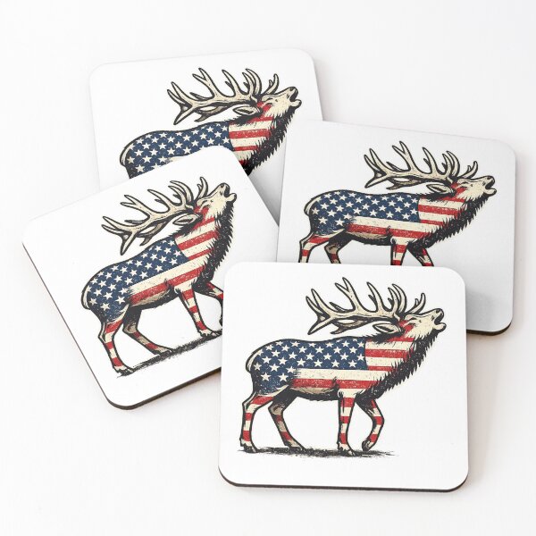 Item preview, Patriotic American Flag Elk Hunting Outdoor Design designed and sold by DjFreeq.
