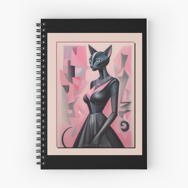 Item preview, elegant black cat in abstract black dress designed and sold by Museum Of Non-Existing Art.