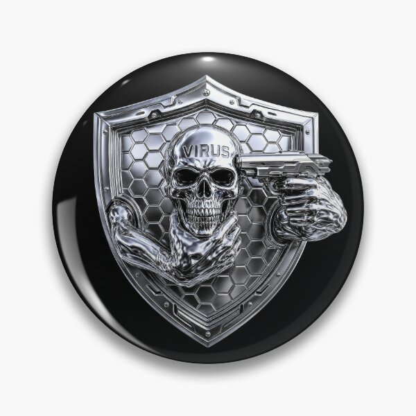 Item preview, Cyber Security Antivirus Skull Shield with Pistol designed and sold by Aimaniia666.