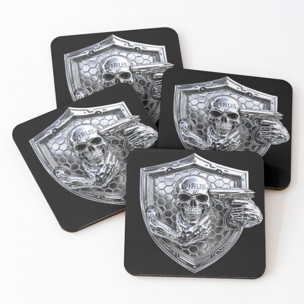 Item preview, Cyber Security Antivirus Skull Shield with Pistol designed and sold by Aimaniia666.