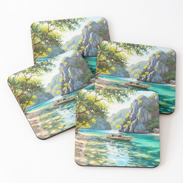 Item preview, El Nido Tranquil Cove — Palawan Philippine Lagoon Oil Painting Art designed and sold by Francis & May.