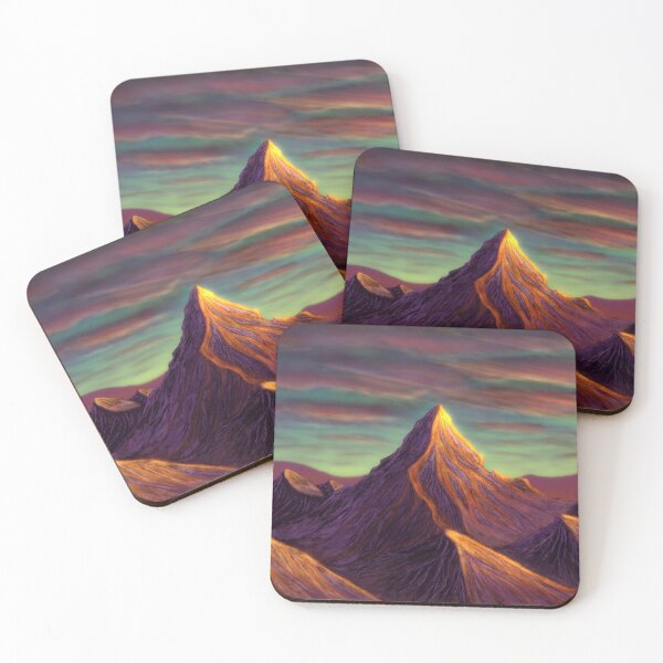 Item preview, Landscape painting of mountains and sunset designed and sold by Witseart.
