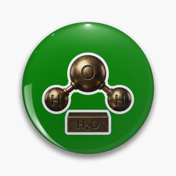 Item preview, H₂O Water Molecule Gold Bronze designed and sold by FASAventuras.
