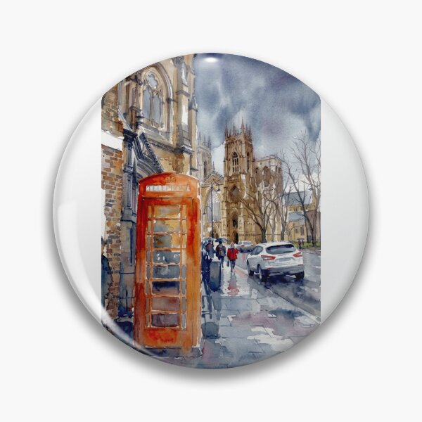Item preview, York Minster Rainy Street Watercolor designed and sold by caracatita75.