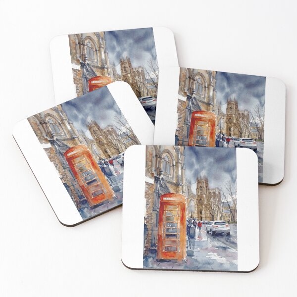Item preview, York Minster Rainy Street Watercolor designed and sold by caracatita75.