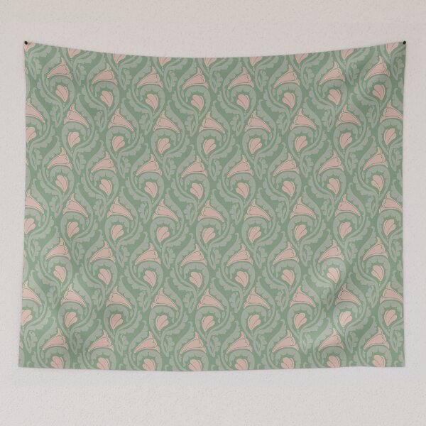Item preview, Nouveau Abstract Floral - 829f81 designed and sold by knitetgantt.